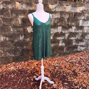 NWT - Green Sequin Mini Dress